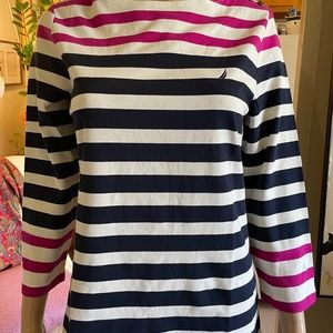 Brand New! Nautica 3/4 Sleeve Top with Shoulder Buttons